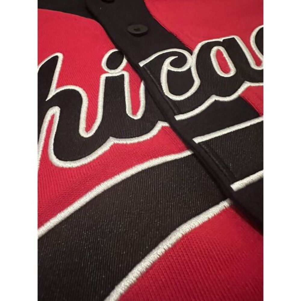 Starter Chicago Bulls Black Vintage Style Baseball Jersey Men's Large Button New - Picture 5 of 7